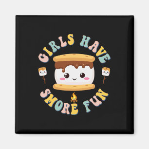 Imán Mujeres Acampando Kawaii Smores Chicas Tienen S'mo