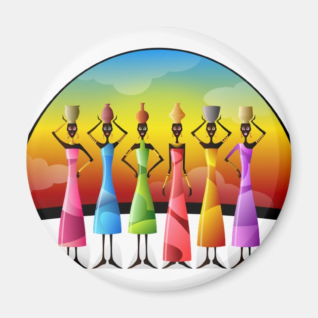 Imán Mujeres africanas con buques (Frente)