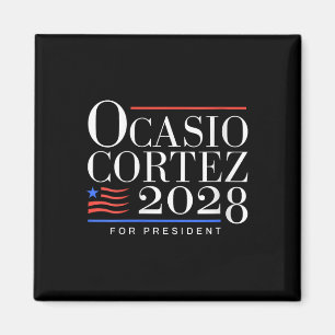 Imán Mujeres Aoc para Presidente 2028 V-cuello