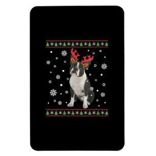 Imán Mujeres Boston Terrier Navidad Navidades feos suét