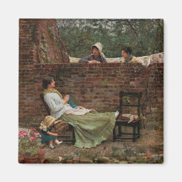 Imán Mujeres Chateando sobre la pared del jardín (Gossi