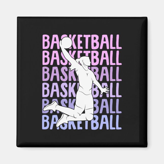 Imán Mujeres Chicas de baloncesto (Frente)