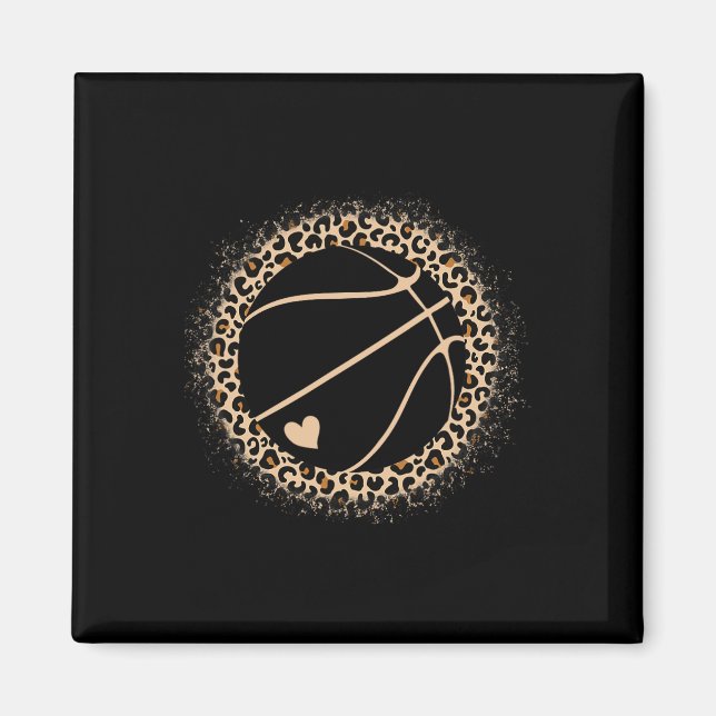 Imán Mujeres Chicas del estampado de leopardo de balonc (Frente)