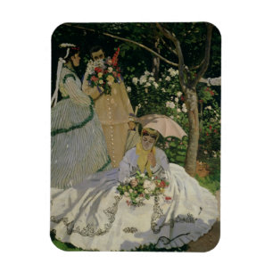 Imán Mujeres de Claude Monet el en el jardín