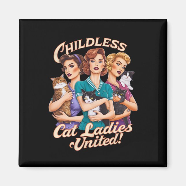 Imán Mujeres de gato sin hijos (Frente)