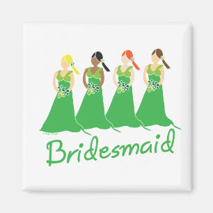 Imán Mujeres de honor en asistente de Boda verde