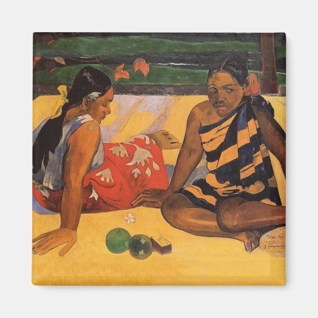Imán Mujeres de la Polinesia Francesa de Gauguin Tahiti (Frente)