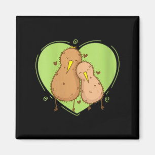 Imán Mujeres El pájaro kiwi está enamorado Fruta del ki