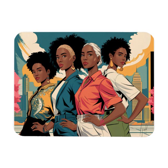 Imán Mujeres empoderadas en la moda urbana (Horizontal)