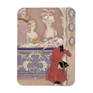 Imán Mujeres en una caja del teatro, ilustracion de
