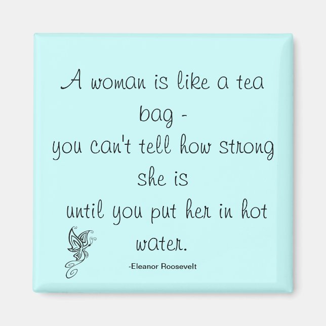 Imán Mujeres fuertes citan a Roosevelt Magnet (Frente)