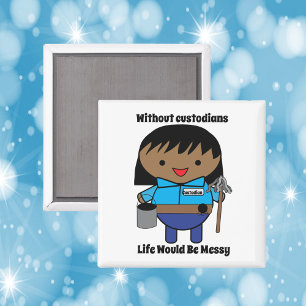 Imán Mujeres guardianas de Kawaii negras personalizadas