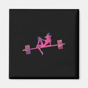 Imán Mujeres Halloween Witch Halloween Gym trabajando