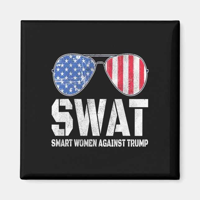 Imán Mujeres inteligentes contra Trump gracioso anti-Tr (Frente)