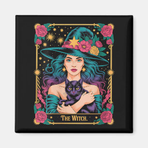 Imán Mujeres La Bruja Tarjeta Halloween Gótico Brujeril