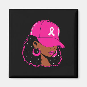 Imán Mujeres negras rosa Guerrera de Concienciación sob