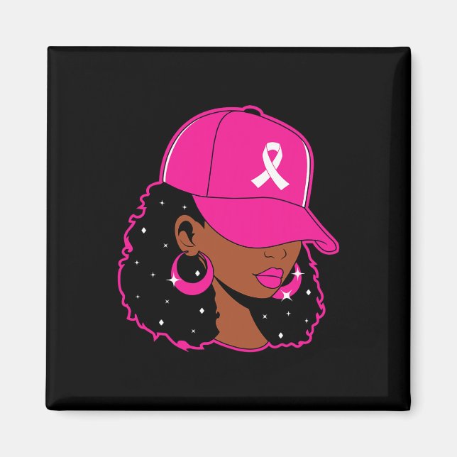 Imán Mujeres negras rosa Guerrera de Concienciación sob (Frente)