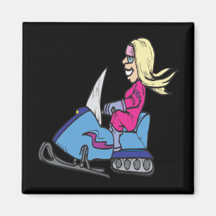 Imán Mujeres Snowmobiling