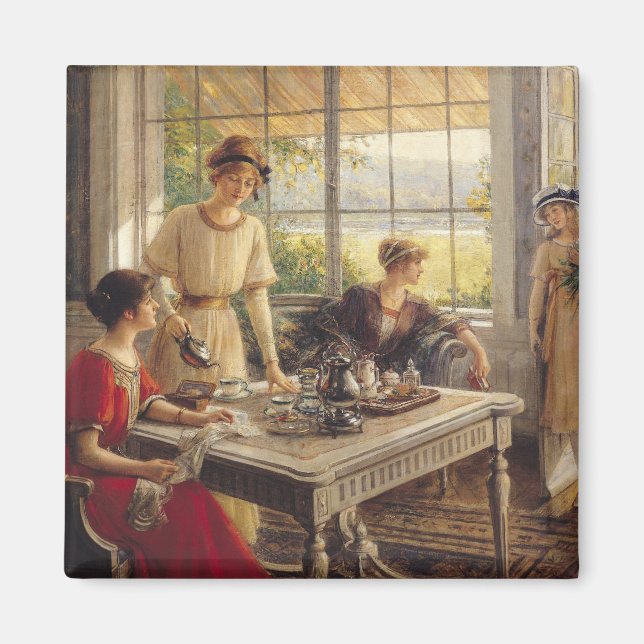 Imán Mujeres Tomando Té (Frente)