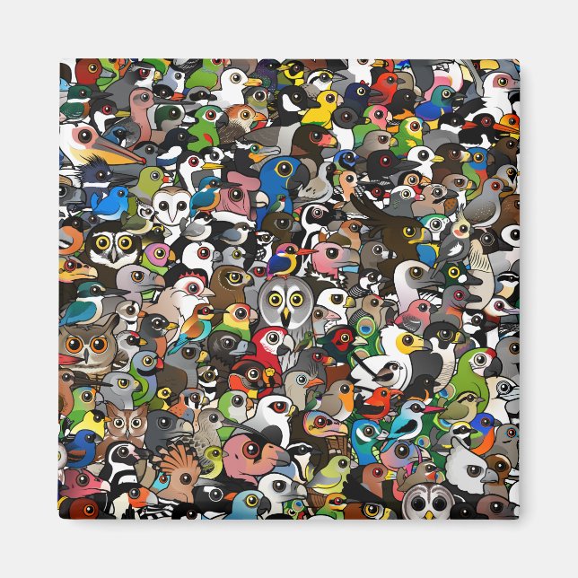 Imán Multitud Birdorable (Frente)