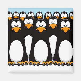 Imán Multitud de graciosos pingüinos Personalizados en 
