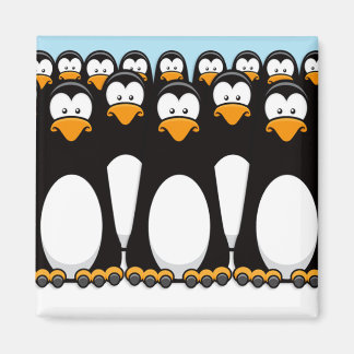 Imán Multitud de graciosos pingüinos Personalizados en 
