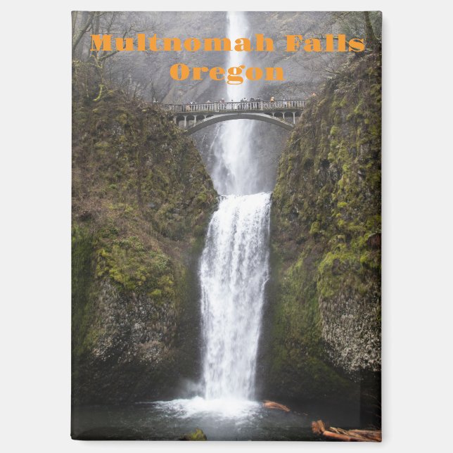 Imán Multnomah Cae Cascada Oregon Magnet (Anverso)