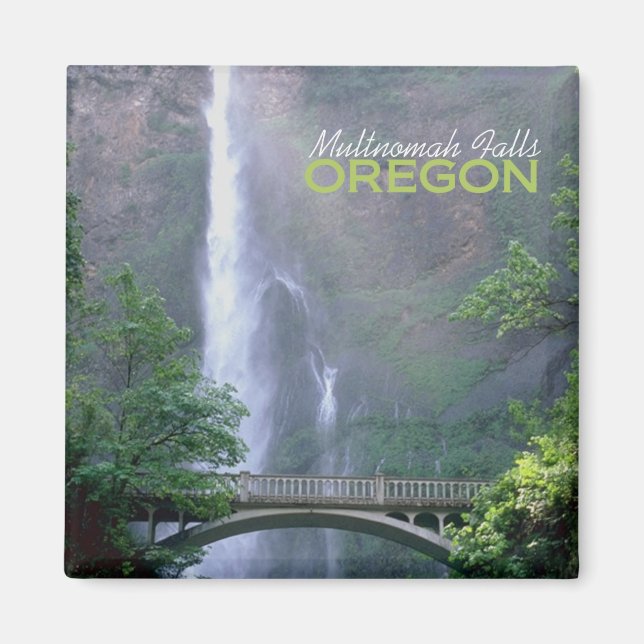 Imán Multnomah Falls Oregon Travel Souvenir Magnet (Frente)