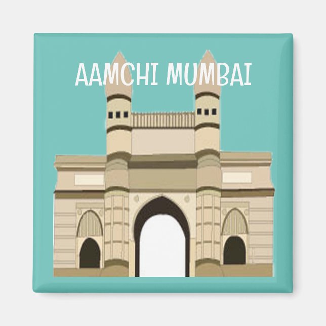 Imán Mumbai Gateway de la India Viaje (Frente)