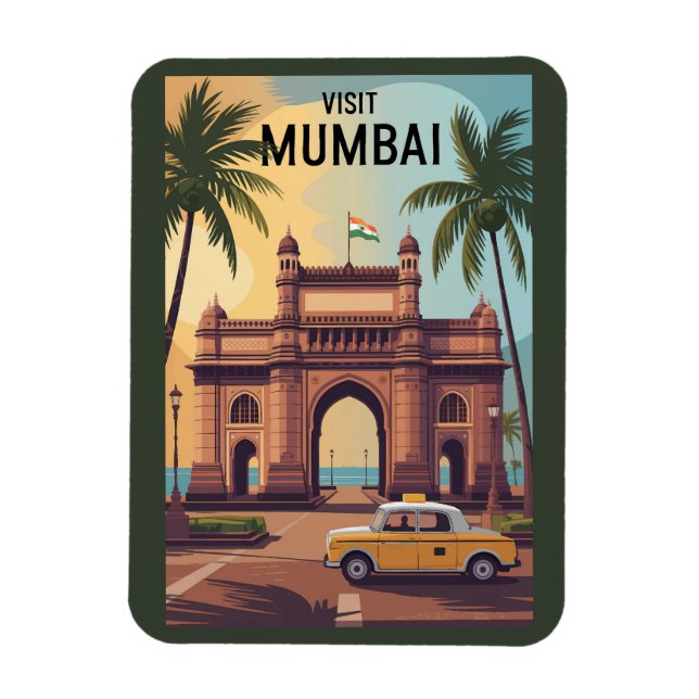 Imán Mumbai India Gateway of India Ilustracion Travel (Vertical)