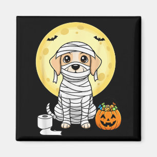 Imán Mummy Perrito Lindo Halloween Luna Llena Cachorro