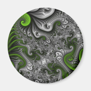 Imán Mundo de fantasía verde y gris arte abstracto frac