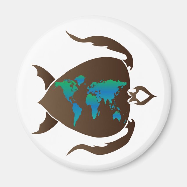 Imán Mundo de las tortugas (Frente)
