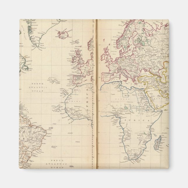 Imán Mundo, proyección de Mercator 2 (Frente)