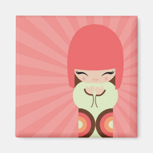 Imán muñeca kokeshi