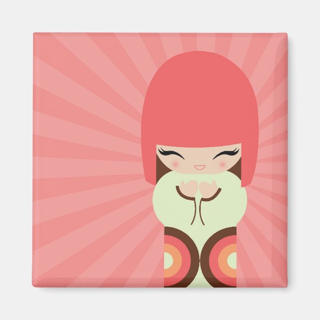 Imán muñeca kokeshi (Frente)