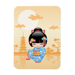 Imán Muñeca Maiko Kokeshi - Chica Geisha japonés