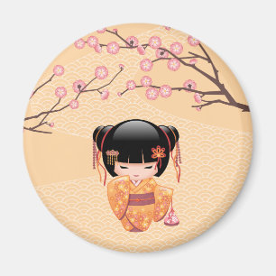 Imán Muñeca Ume Kokeshi - Chica Geisha de la enseñanza