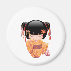Imán Muñeca Ume Kokeshi - Chica Geisha de la enseñanza
