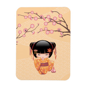 Imán Muñeca Ume Kokeshi - Chica Geisha de la enseñanza