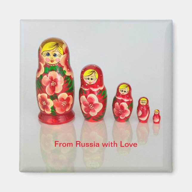 Imán Muñecas apiladoras rusas de Matryoshka (Frente)
