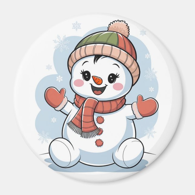 Imán Muñeco de nieve bebé (Frente)