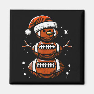 Imán Muñeco de nieve de fútbol americano de Navidad Niñ