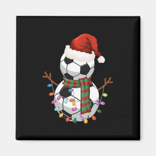 Imán Muñeco de nieve de fútbol sombrero de Santa Navida