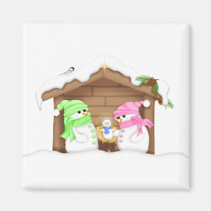 Imán Muñeco de nieve de Navidad mono