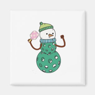 Imán Muñeco de nieve de pickleball divertido Navidad Xm