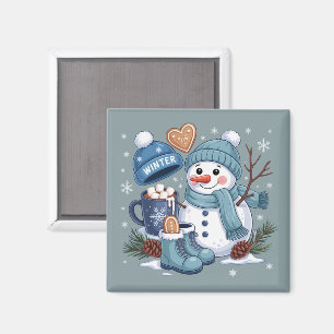 Imán Muñeco de nieve lindo Vibraciones de la temporada