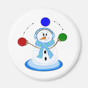 Imán Muñeco de nieve malabarista