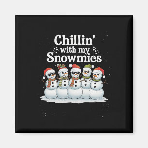 Imán Muñeco de nieve Navidad Relajándome con mis niños
