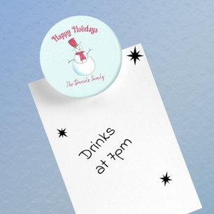 Imán Muñeco de nieve Personalizado Felices Fiestas